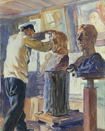Moj ruski portret, 1918, akvarel, papir, 25 x 16,5 cm Moj ruski portret, 1918, akvarel, papir, 25 x 16,5 cm