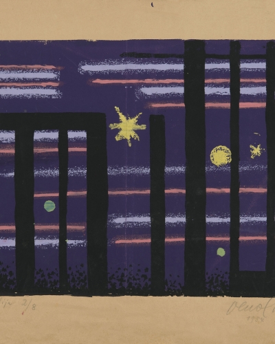 Veno Pilon, Nocturno, 1954, sitotisk, papir, Pilonova galerija Ajdovščina Veno Pilon, Nocturno, 1954, sitotisk, papir, Pilonova galerija Ajdovščina